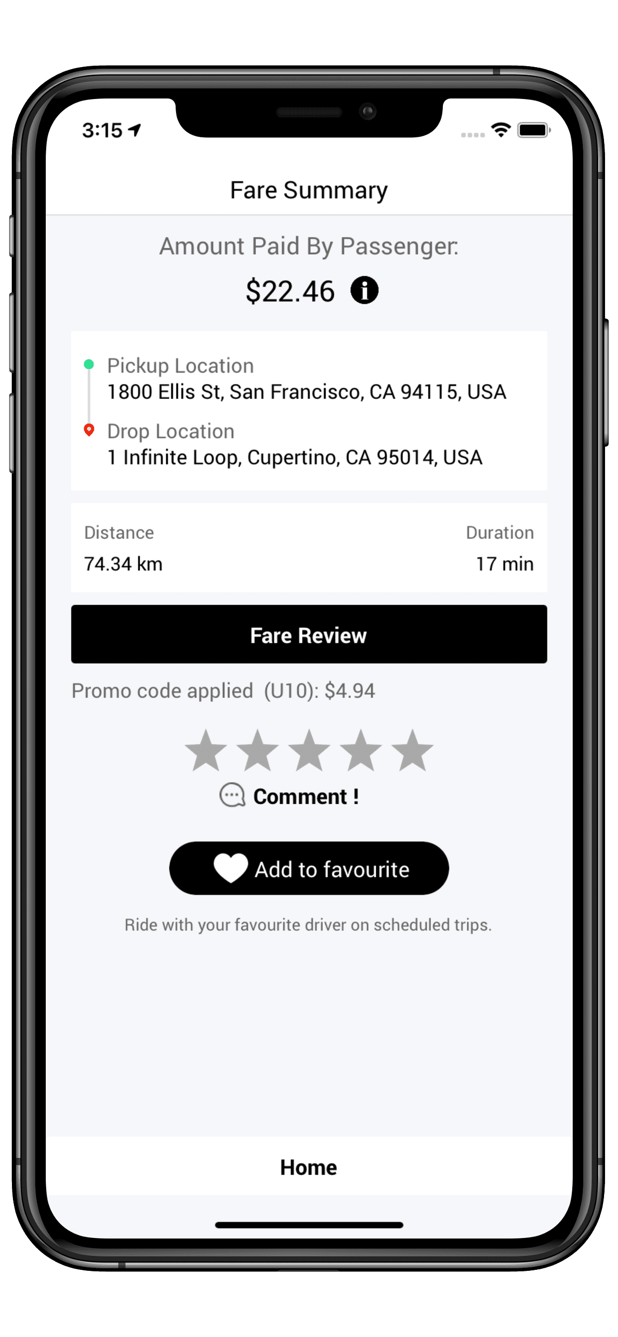 taxi app script