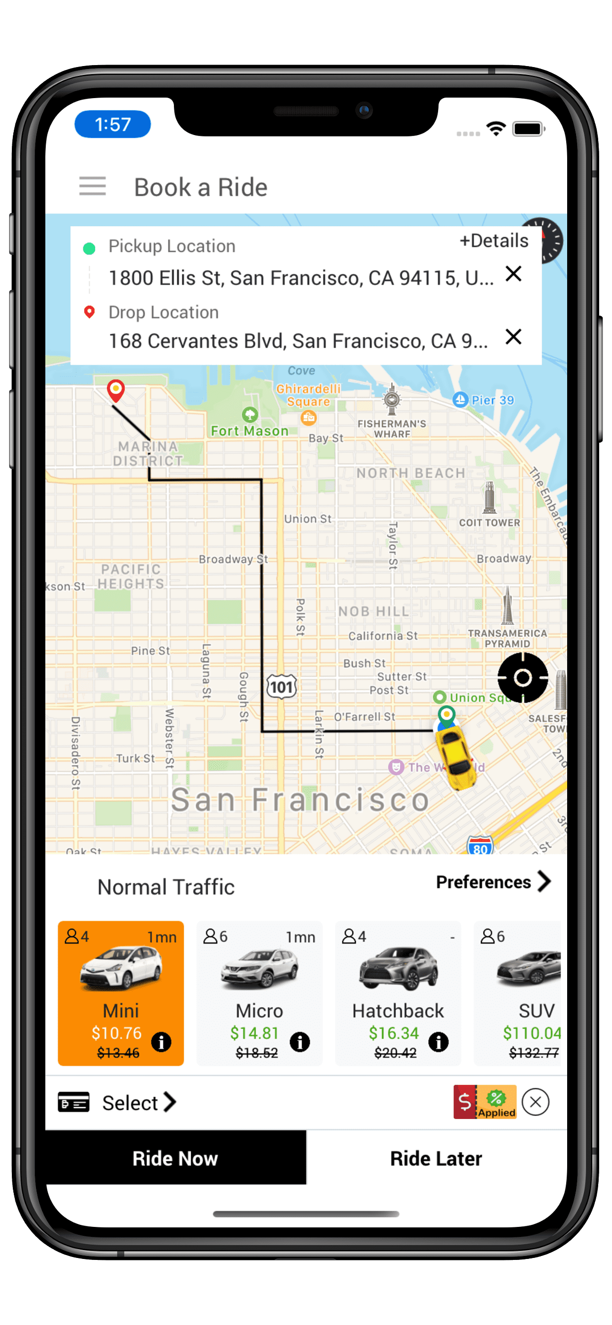 taxi app development