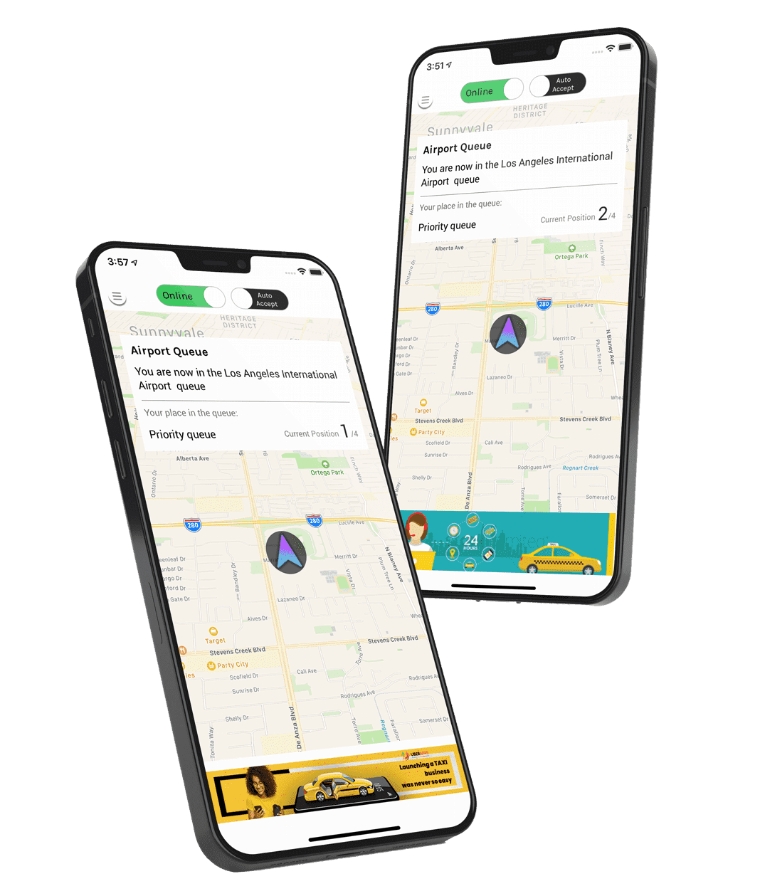 Priority queue feature in taxi app