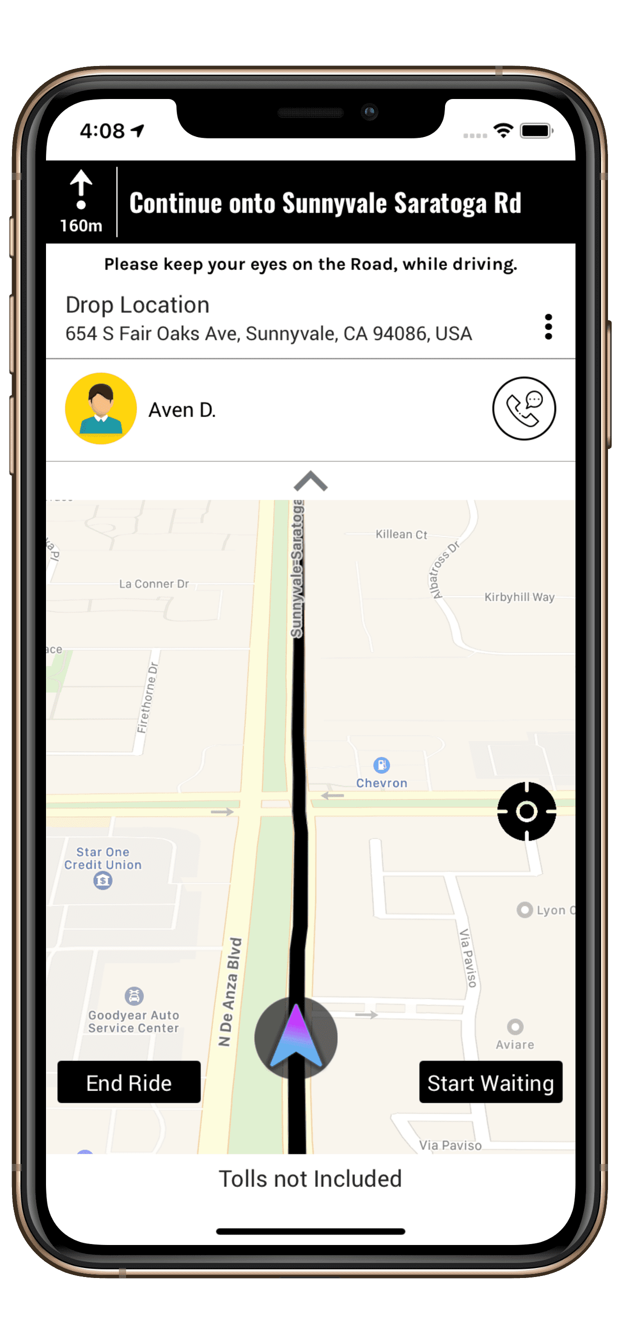 In-App Navigation feature in taxi app